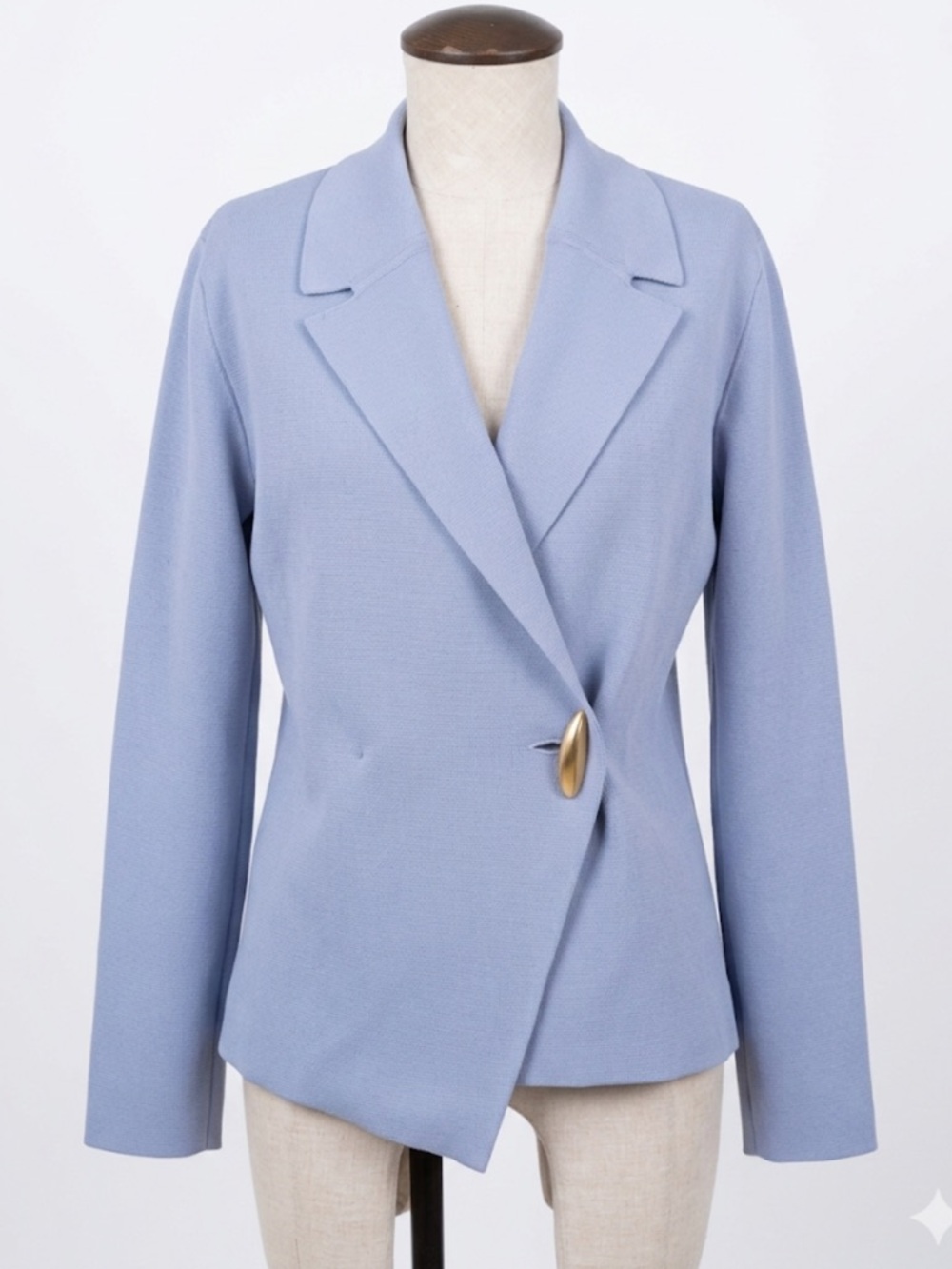 Donna Karan pale blue jersey women’s jacket.